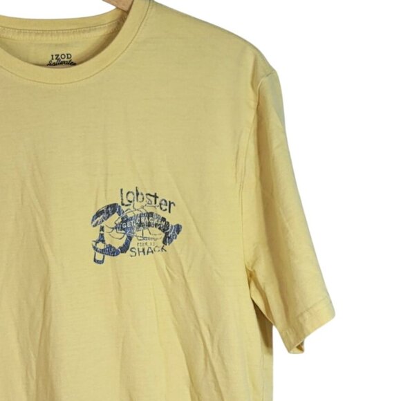 Izod Saltwater Short Sleeve TShirt Yellow Large Eddies Lobster Shack Get Cracked - Picture 2 of 7